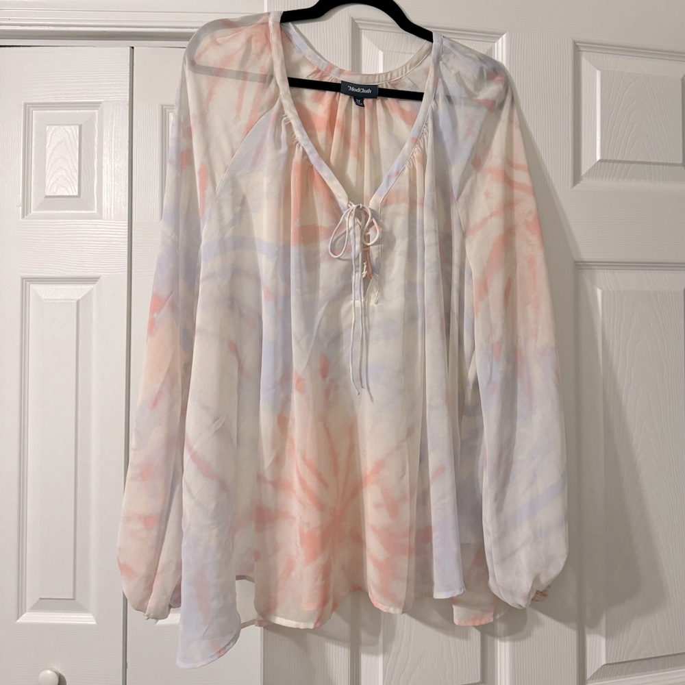 Sheer Tie Dye Blouse